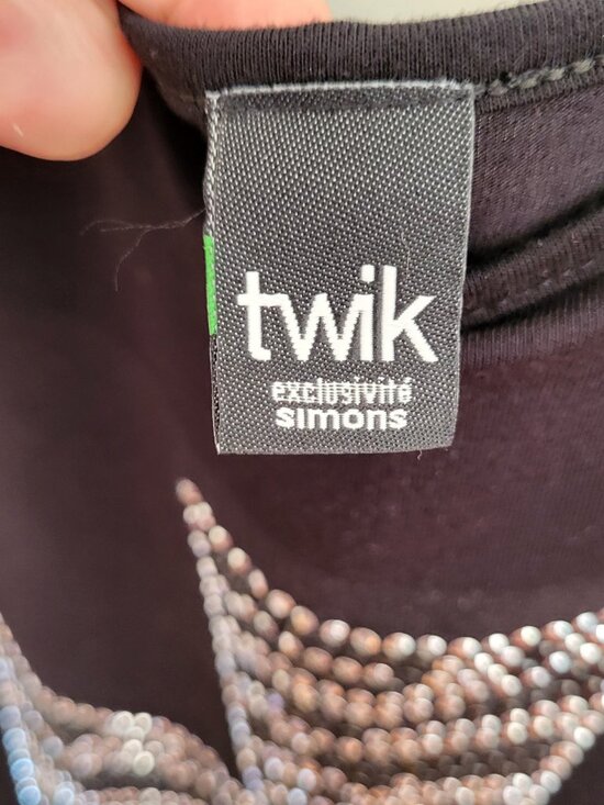 Twik Vintage Black High Low Dress Rhinestone Cross Sleeveless Whimsygoth - Picture 8 of 14